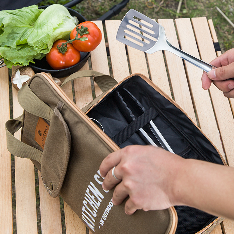 Camping Cooking Utensils Storage - Ensemble de 8 ustensiles de cuisine
