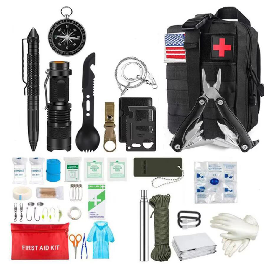 Camping Cooking Set With Bag - Trousse de premiers secours de survie,