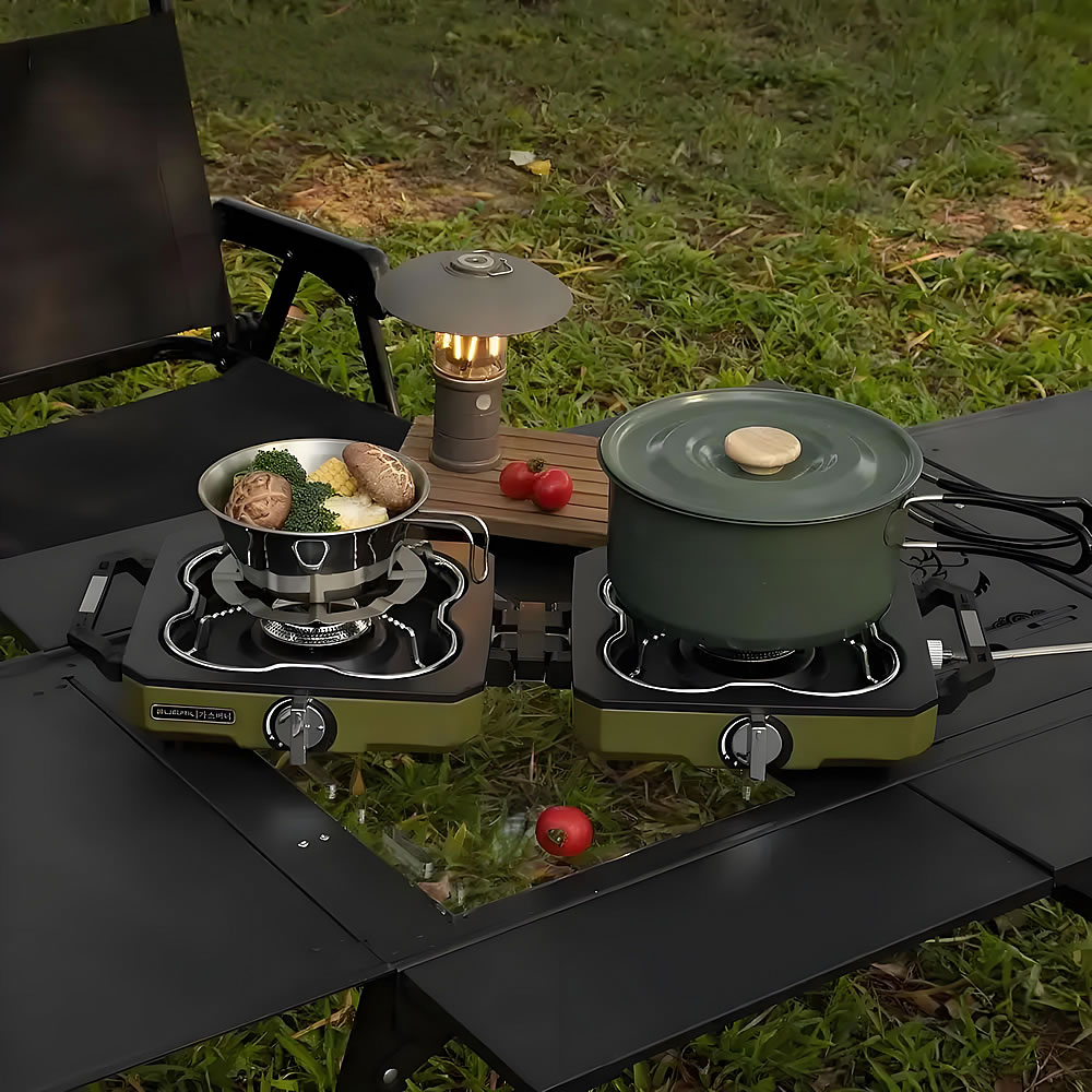 Camping Double Cooking Stove - Réchaud de Camping Double brûleur Portable