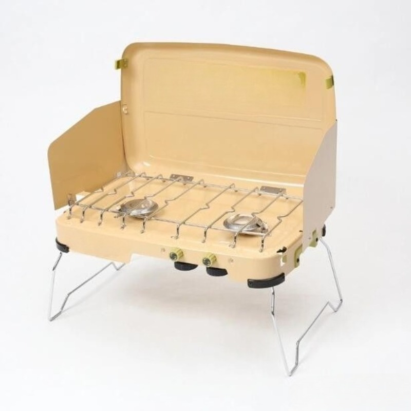 Camping Double Cooking Stove - Poêle à Cassette Portable coupe-vent à
