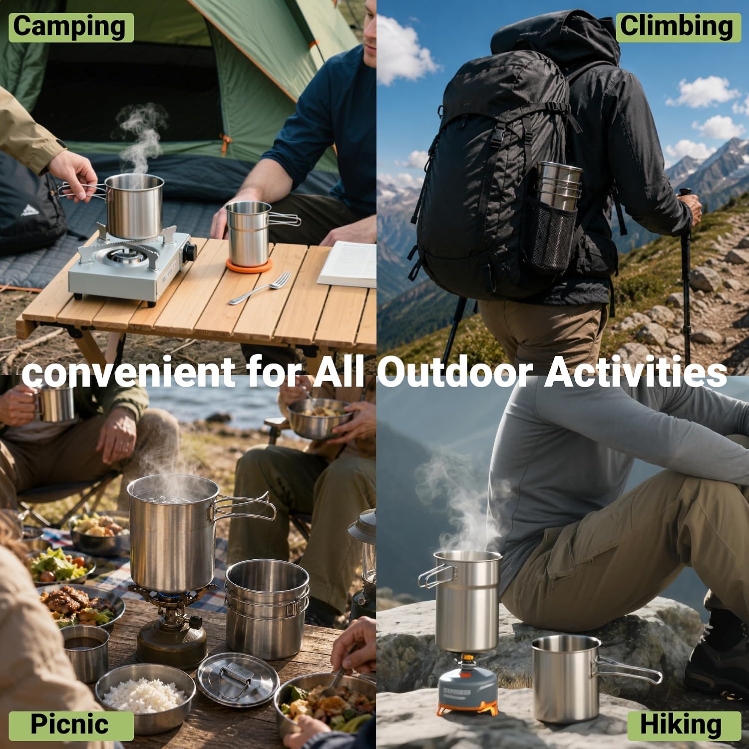 Tasses et mugs de camping plia - Camping Cooking Tool Set avis et prix