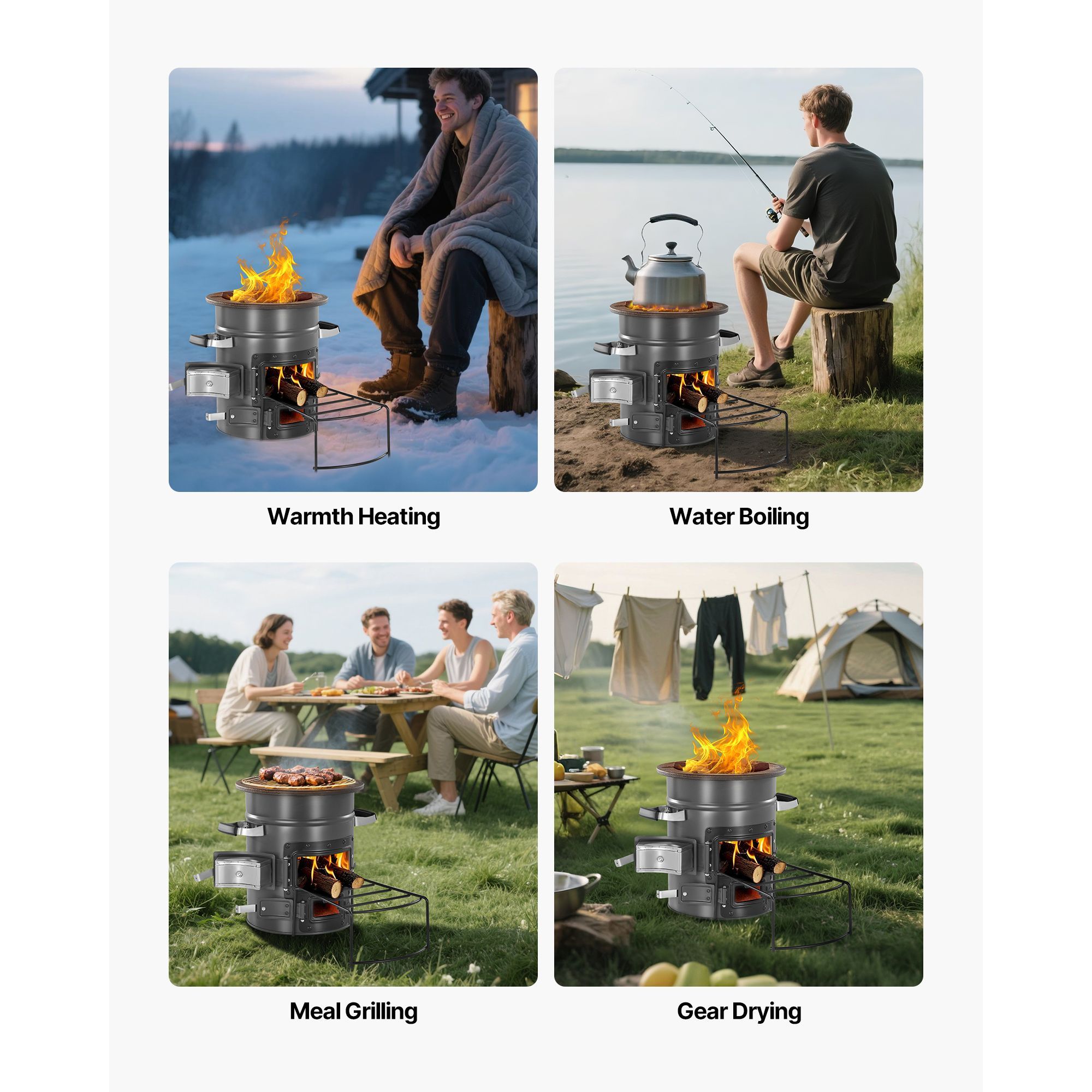 Réchaud de camping portable à  - Camping Double Cooking Stove avis et prix