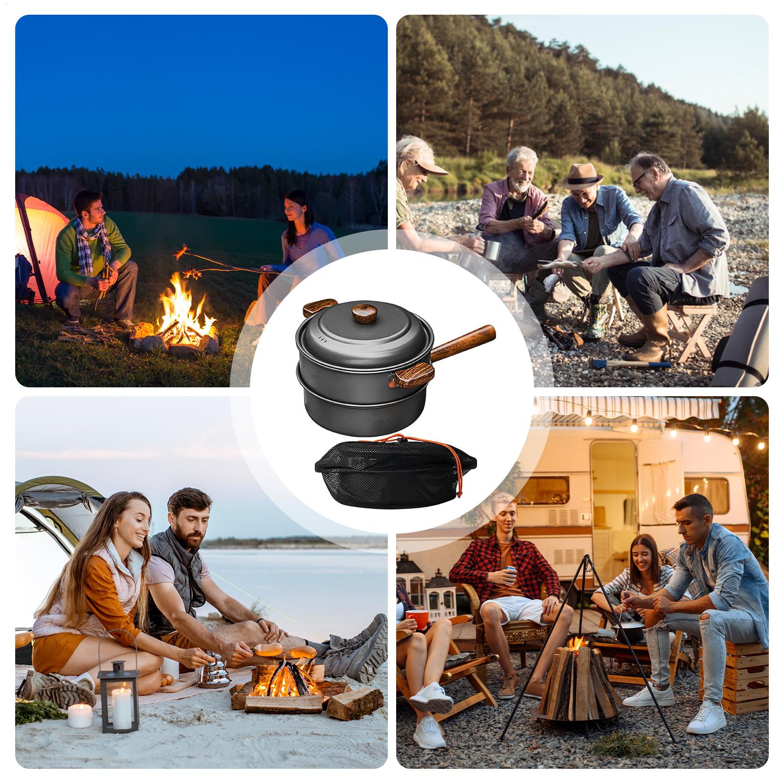 Poêle de camping portable, gra - Camping Double Cooking Stove avis et prix