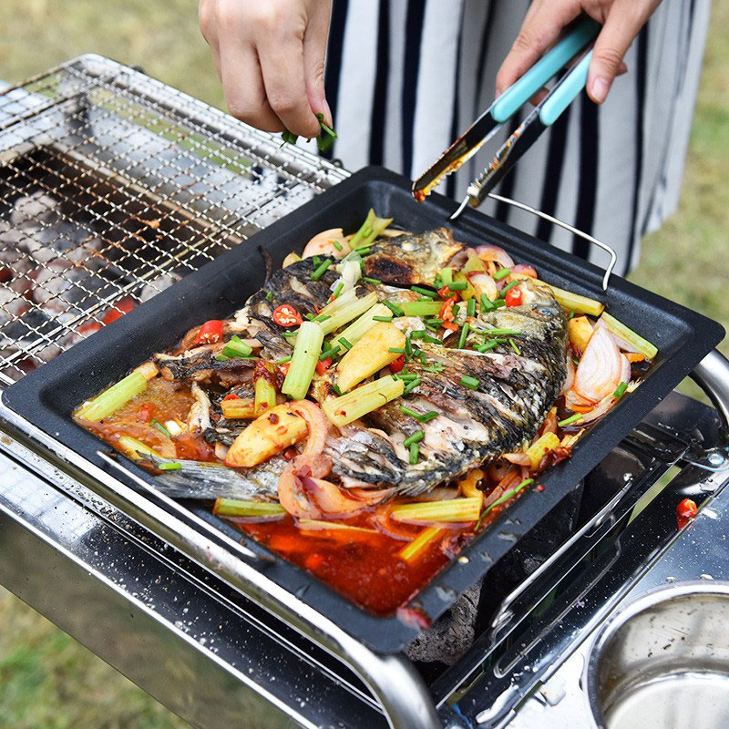 Poêle à griller carrée épaisse - Camping Cooking Equipment avis et prix