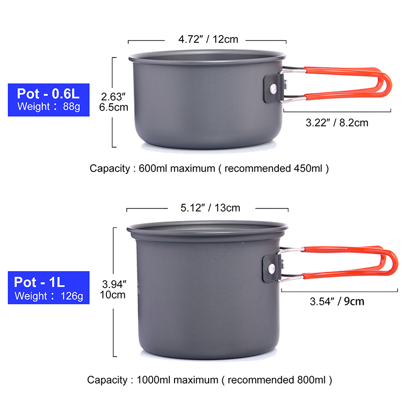 ESEA-Ensemble d'ustensiles de  - Camping Cooking Pan Set avis et prix