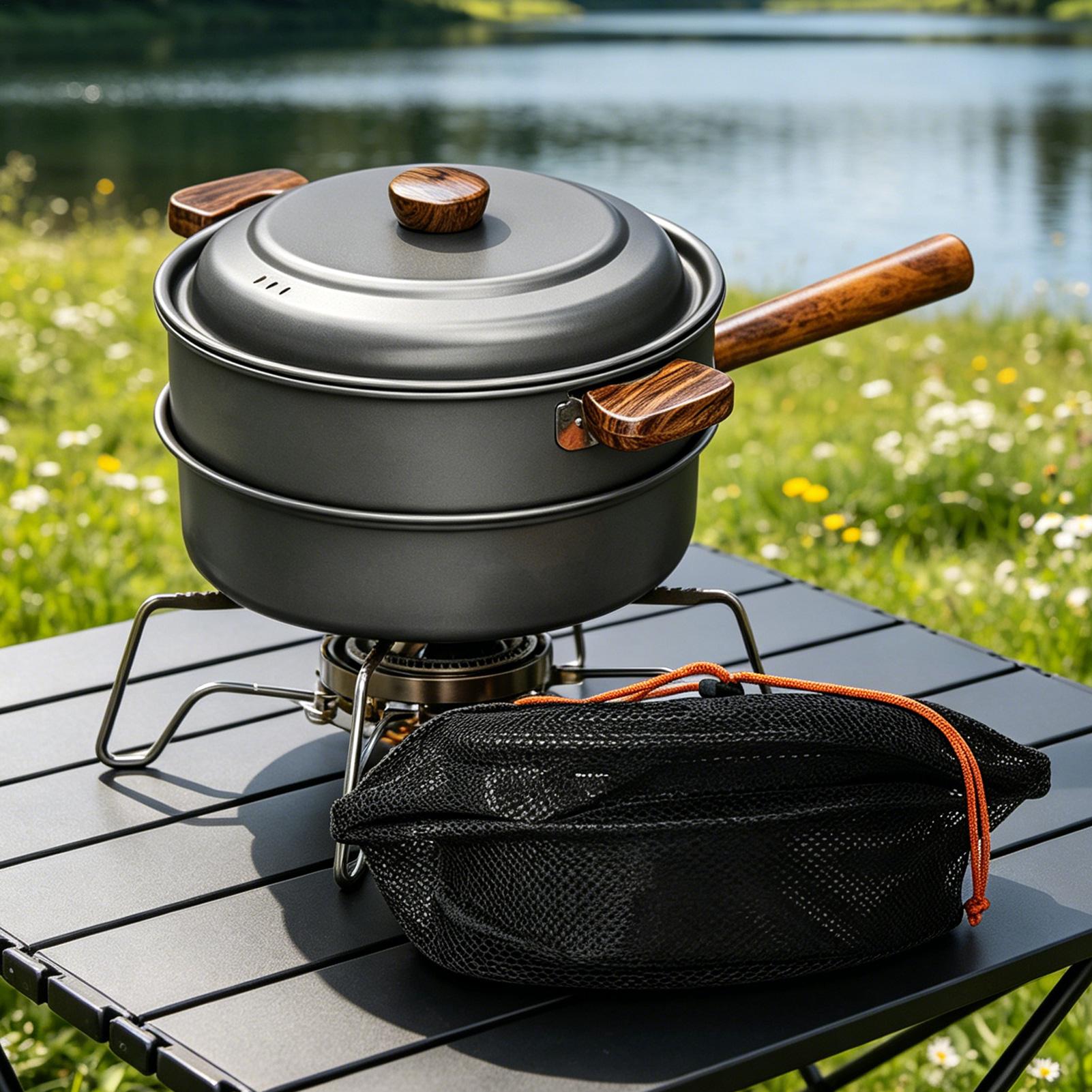 Pot de camping portable, grand - Camping Double Cooking Stove avis et prix