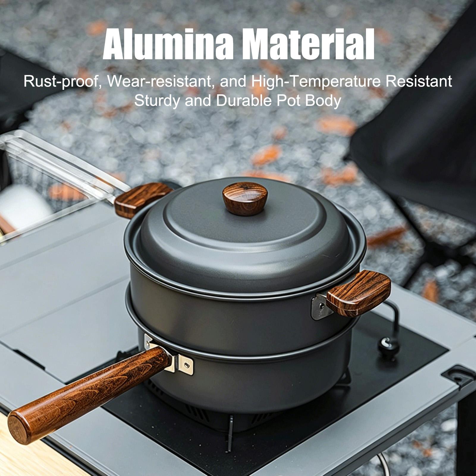 Pot de camping portable, grand - Camping Double Cooking Stove avis et prix