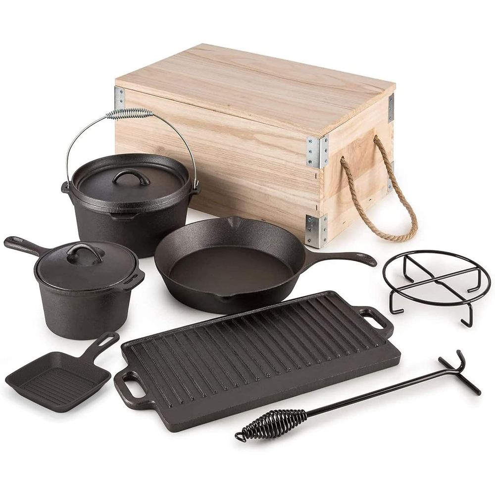 Ensemble de cuisson 8 pièces e - Camp Dutch Oven Cast avis et prix